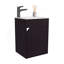 Meuble-lavabo de salle de bain avec lavabo, 1 porte, wengé noir-925677644