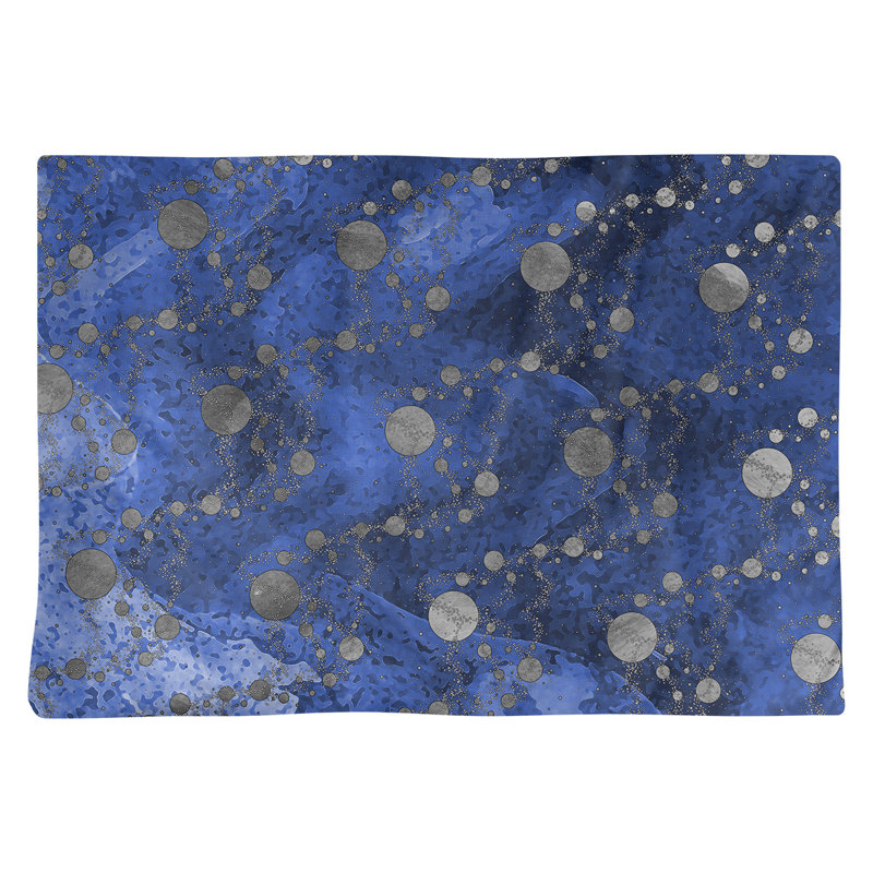 Napperon en planètes et étoiles 18 po, Bleu