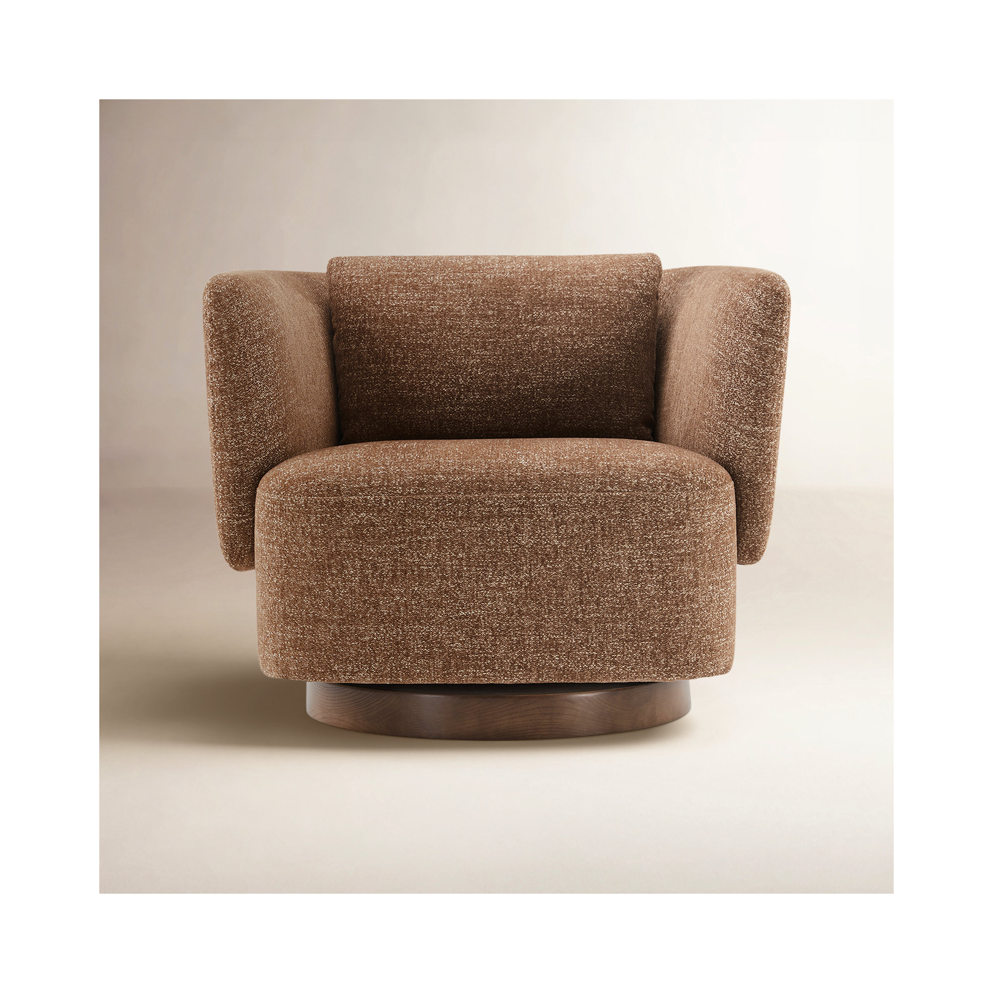 Morello Upholstered Swivel Armchair, Magonia Camel Tweed