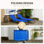 Chaises longues pliantes pour piscine, chaises de bronzage d'extérieur avec abat-jour, dossier inclinable, structure en acier et poche latérale pour la plage, la cour, le patio, le bleu-129873804