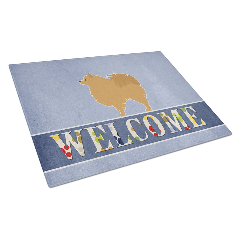 Planche à découper en verre trésors poméranie caroline Welcome Dog