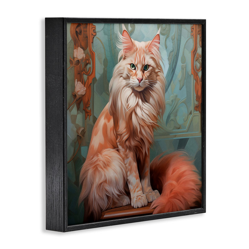 Portrait de chat nouveau, estampe numérique par Steve Hunziker, Giclée encadrée noir minuit, H 12 po x l 12 po