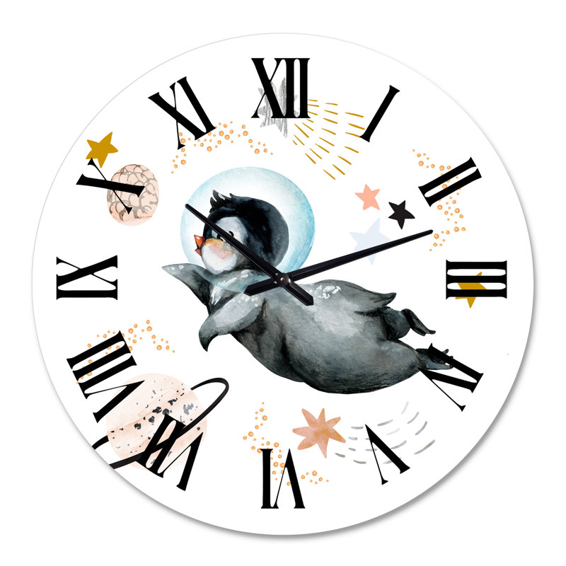 Petit pingouin volant avec étoiles planètes II, Grand