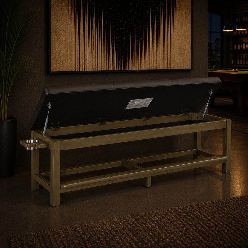 Spectator Storage Bench By RAM Game Room, Slate
