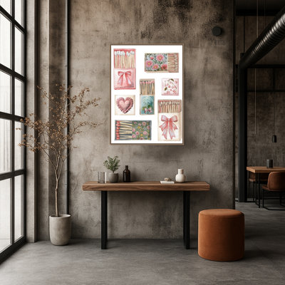 Reproduction d'art sur toile encadrée, "Vintage allumettes" par Elizabeth Medley