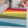 Maudrey Geometric Striped Orange/Green/Blue Rug