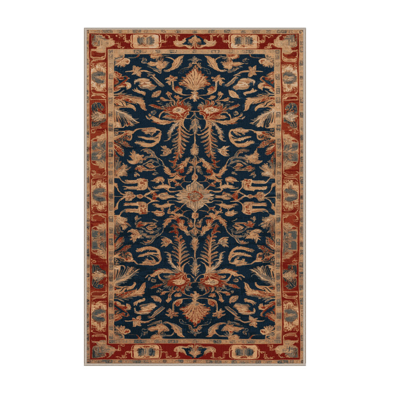 Machine Washable Art Deco Brown Area Rug, Rectangle 3' x 5'