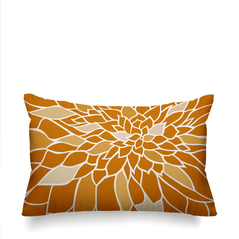 Raina Floral Indoor/Outdoor Throw Pillow, Orange