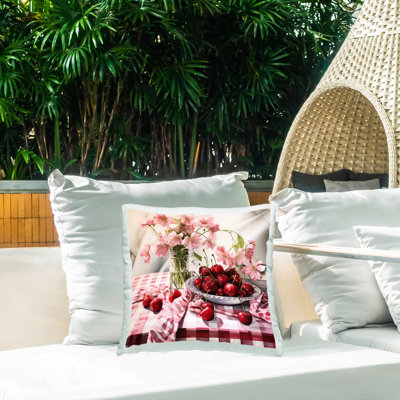 Coussin d'extérieur Ripe Cherries & Florals