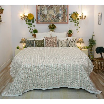 Cotton Quilted Throw Blanket