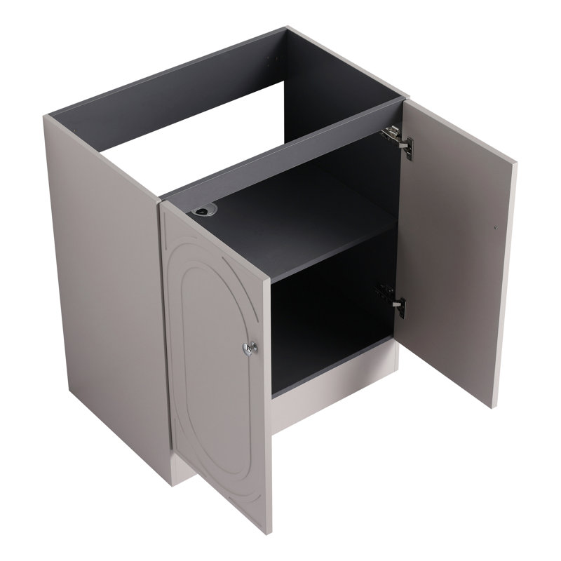 Modern Bathroom Vanity 30" Khaki - Soft-Close Door Accessory With Storage Option
