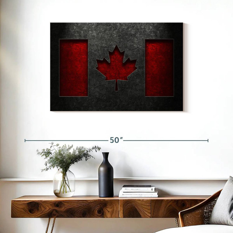 Texture de pierre du drapeau canadien Borges, H 24 po x l 36 po