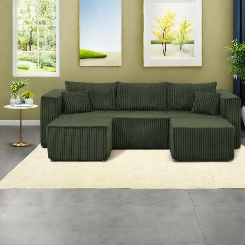Canapés modulaires compacts, canapé vert mousse de style moderne pour la maison
