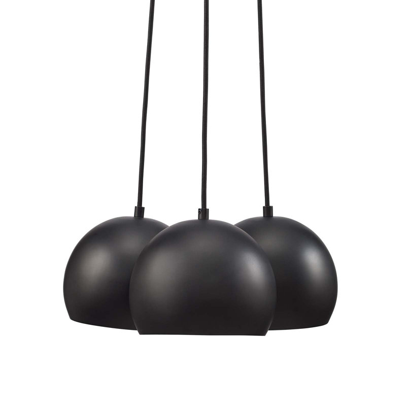 Modway Chalice 3-Light Metal Pendant, Black
