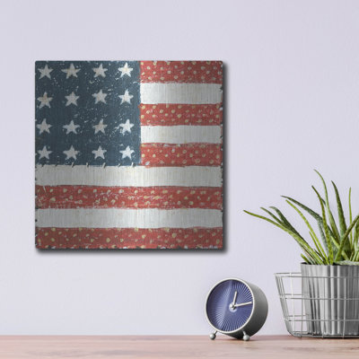 Red Barrel Studio® «Americana Quilt 4» par David Carter, art mural en métal brun