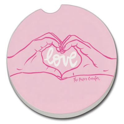 Sous-verre simple pour porte-gobelet Ebern Designs Love Hands