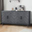 Buffet de style rétro avec rangement 4 portes en bois-129226289