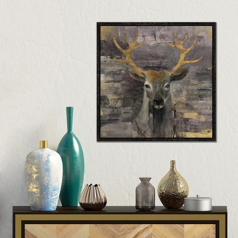 The Leader by Albena Hristova - Painting on Canvas, Black Floater Framed, 45.72 cm H x 45.72 cm W