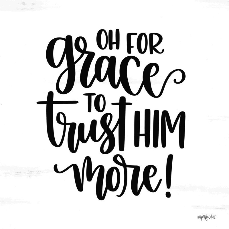 Oh for Grace - art textuel, H 36 po x l 36 po, Non, Toile tendue
