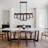 39" Modern Rectangular 6-light Chandelier Dimmable
