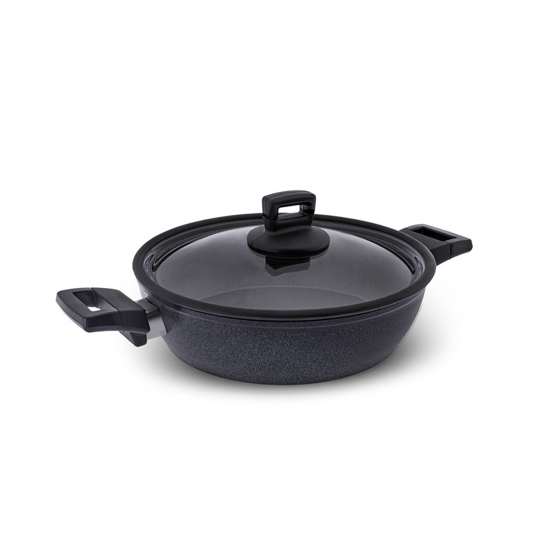 Karaca BioDiamond Powerful Plus Shallow Casserole with Lid, 26cm, Black