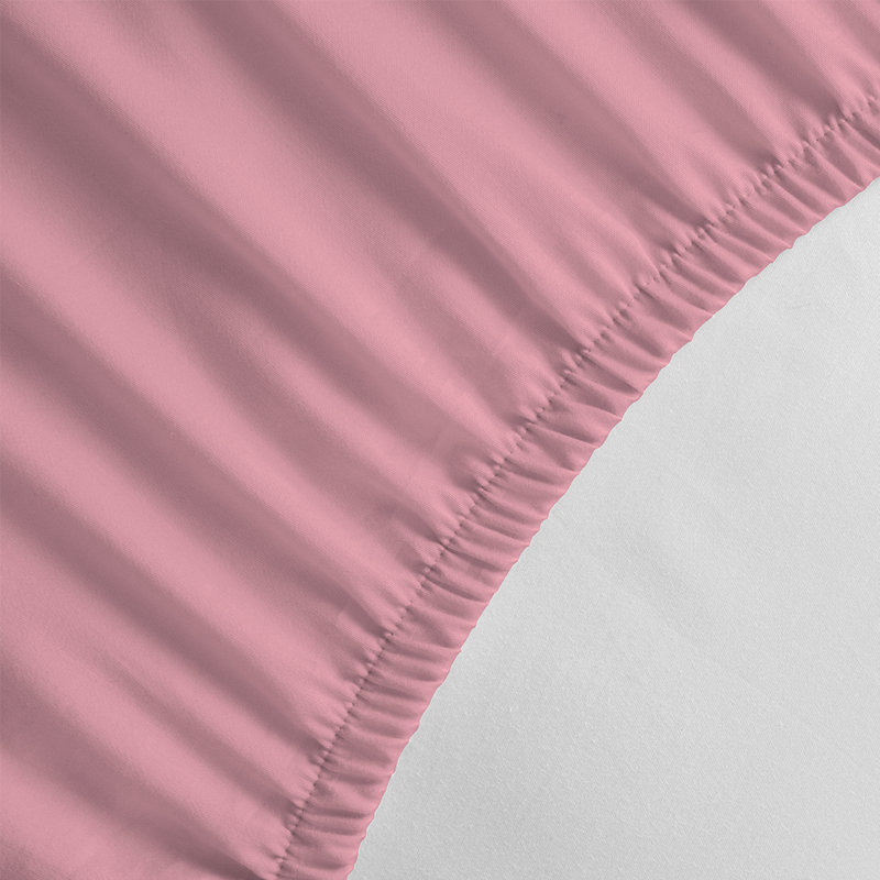 100% Cotton Fitted Sheet, European Kingsize (160 x 200 cm), Pink