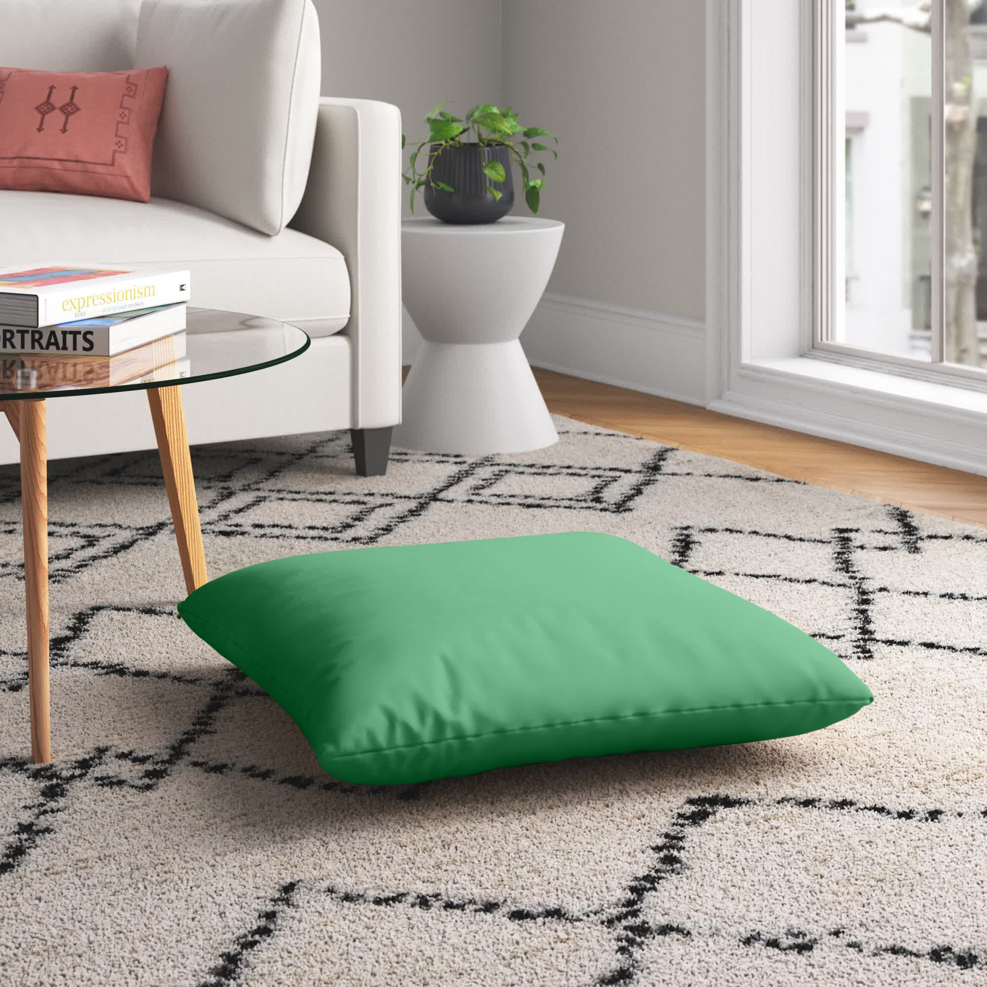 Green floor outlet pillow