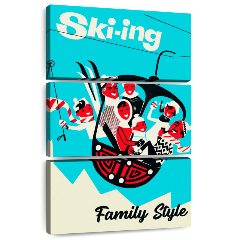 Sirci skiant en famille, H 74 po x l 48 po