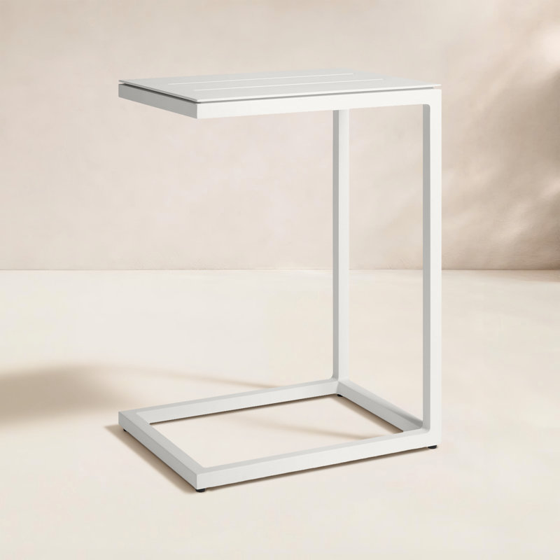 Skiff Rectangular Outdoor Side Table , 18 " W 14 " D, White
