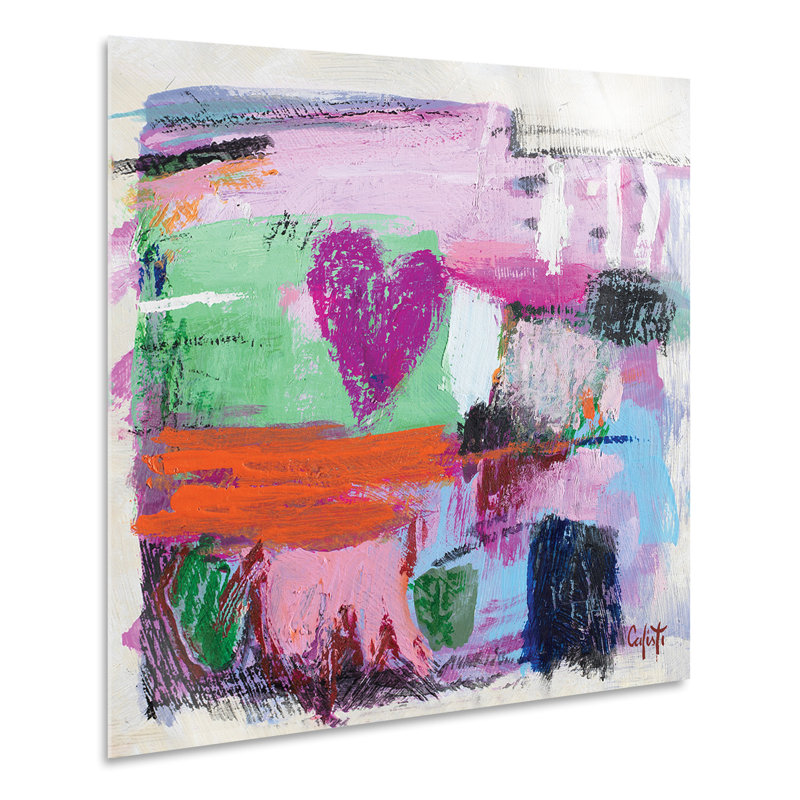 Abstract Magenta Heart by Stefano Calisti - No Frame Print, 70cm H  x  70cm W, Plastic/Acrylic