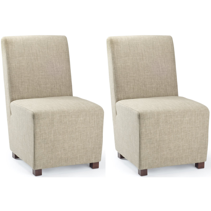 Chaise d'appoint rembourrée Rabbia, Olive Beige Linen