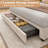 Upholstered Platform Bed Frame with 3 Drawers and RGB LED Lights, Bed with Storage Headboard and Charging Station-316144095-316144090