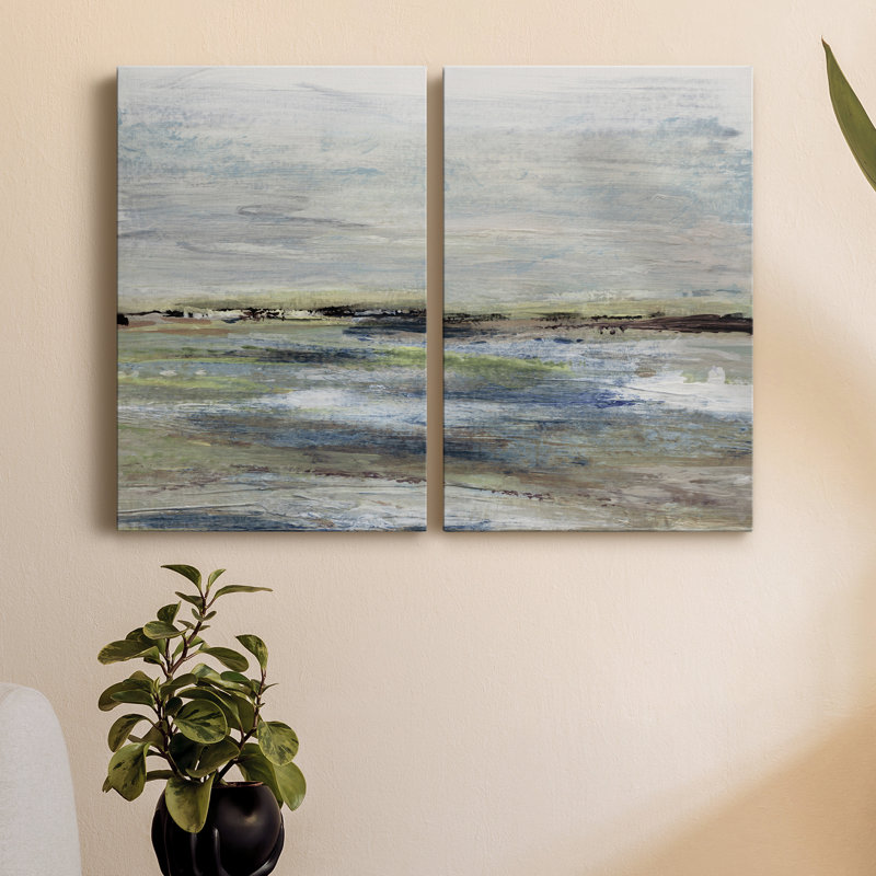 Wetlands I - ensemble de 2 peintures, H 60 po x l 80 po x P 2 po, Toile tendue