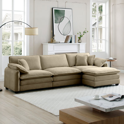 Canapé modulaire en L avec repose-pieds 3 places avec repose-pieds