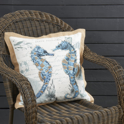 Coastal Outdoor Sea Horse Pillow