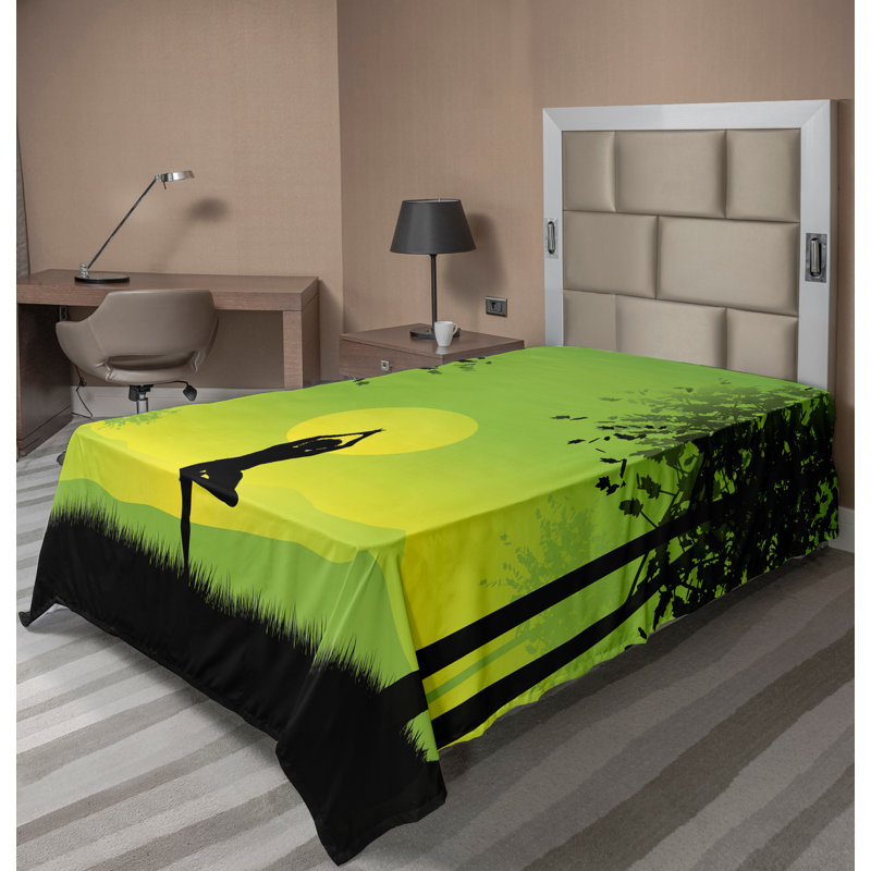 Drap-housse Ambesonne, Drap plat pour lit simple