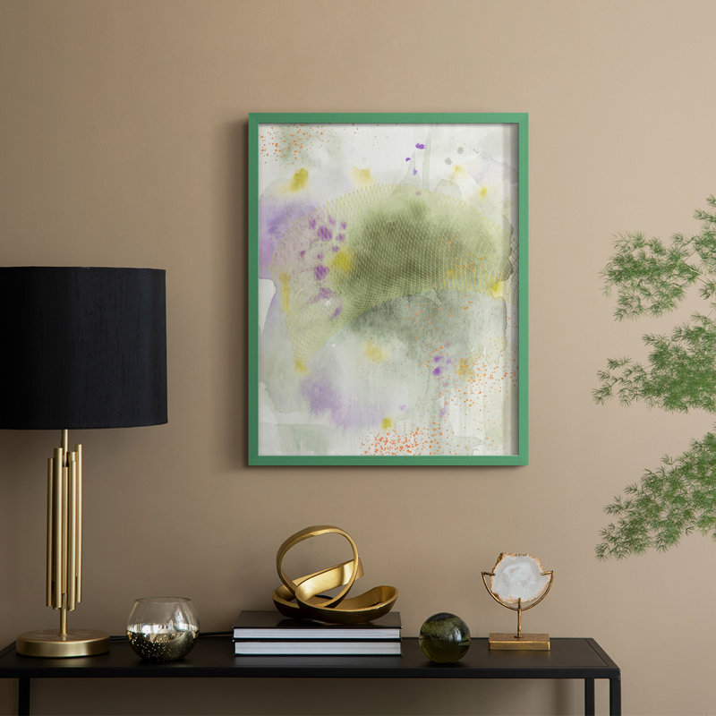 «Veil Of Sunshine I», reproduction encadrée - bois massif, H 30 po x l 24 po, Vert