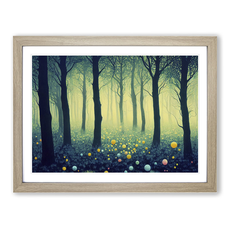 Summer Forest Beauty Vol.4 - Single Picture Frame Painting, 25cm H x 34cm W x 2cm D, Oak Framed