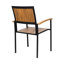 Chaises de style industriel moderne - beige, bois, métal, lattes verticales, chaise de 2 pièces en bois et métal facile d'entretien, facile d'entretien, assemblage pratique