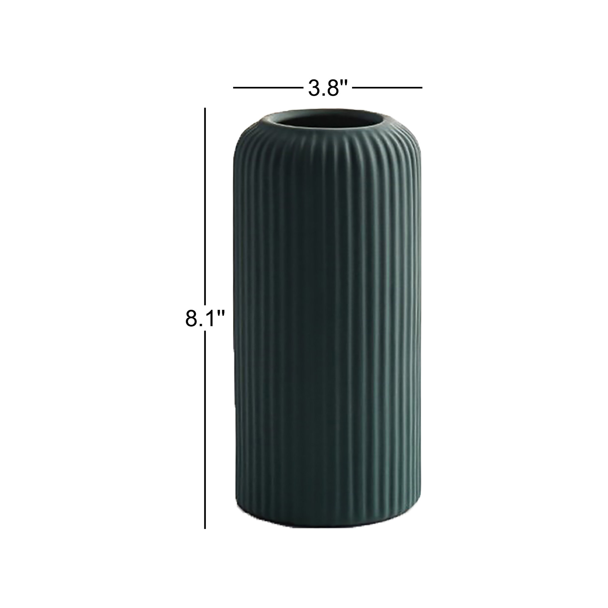 Munich Handmade Ceramic Table Vase, 8.07" H x 3.74" W x 3.74" D, Green
