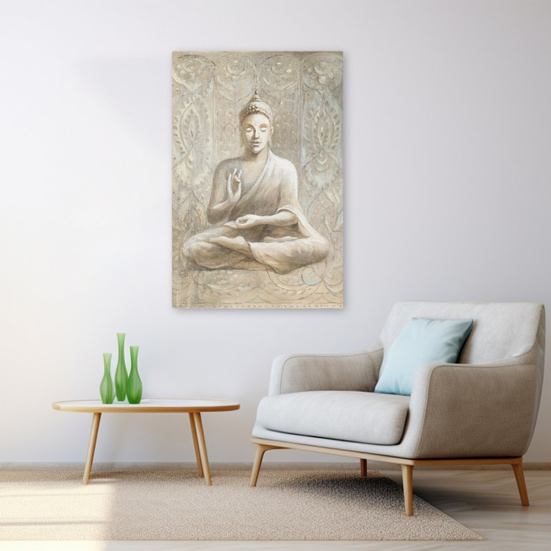 Art brun et bouddha de la paix du Bouddha, H 48 po x l 32 po