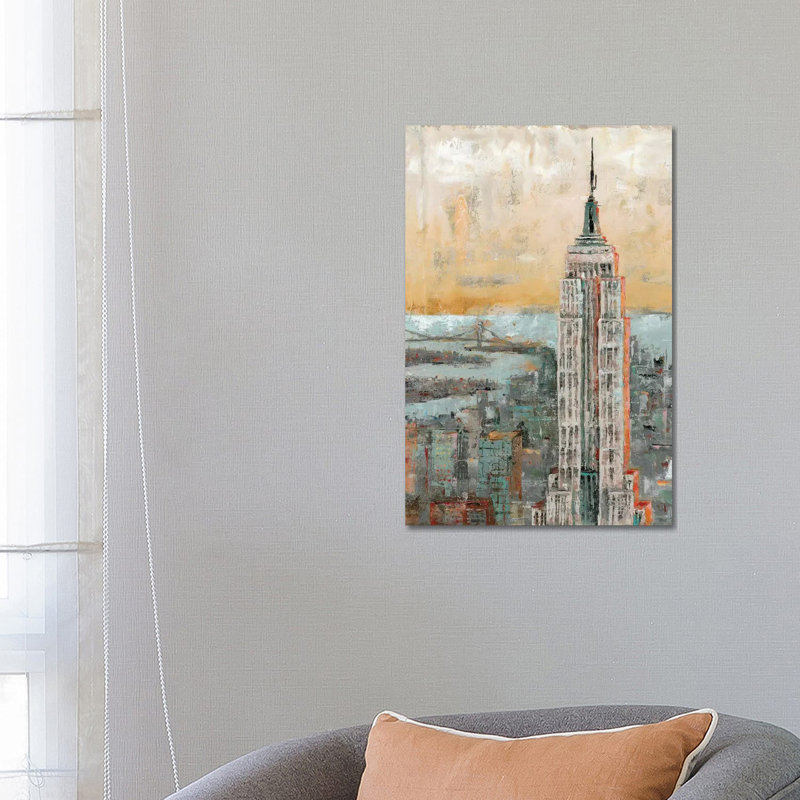 Empire State Building Abstract by Marie Elaine Cusson - Wrapped Canvas Painting, 66.04 cm H x 45.72 cm W x 3.175 cm D