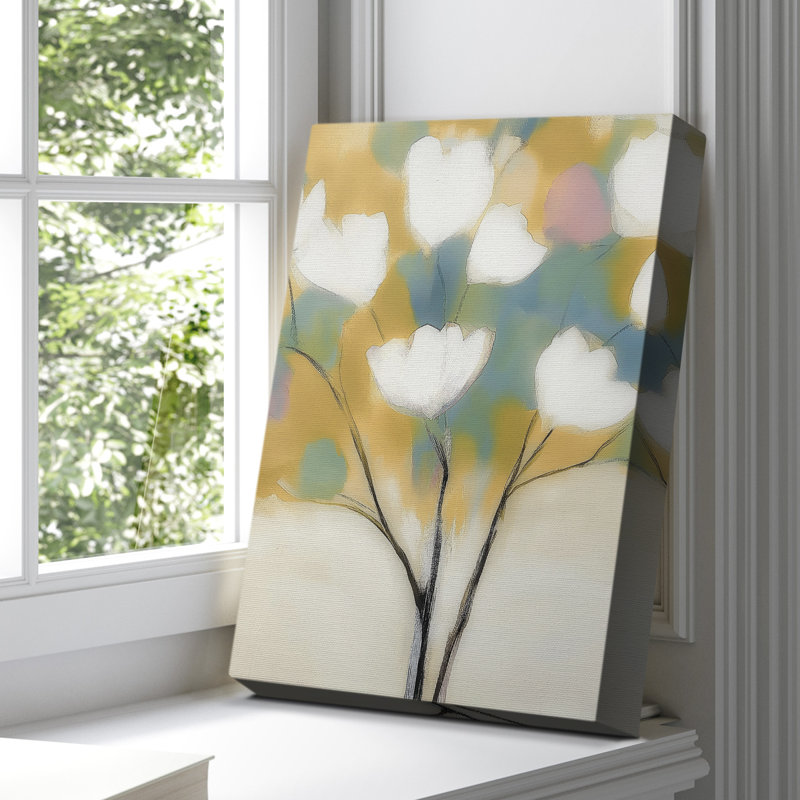 Toile tendue à motif floral CXCV, H 36 po x l 24 po