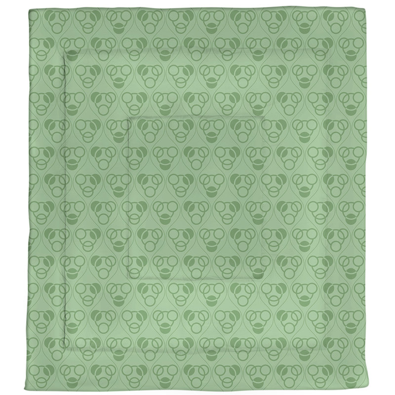 Édredon réversible simple en microfibre Circles Waves, Édredon très grand, Vert
