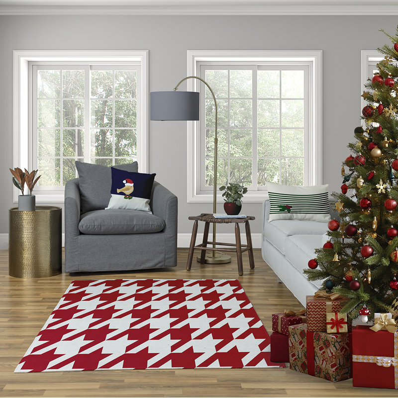 Housse et insert de coussin carré Jump for Joy Merry Christmas Bird, H 16 po x l 16 po, Or
