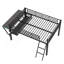 Lit mezzanine avec bureau Gaming, DEL, double, noir