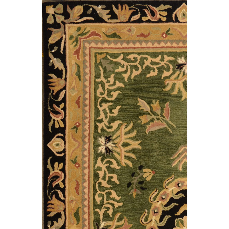 Cofi Hand Loomed Wool Floral Indoor Rug, Round 6'