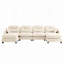 Canapé modulaire en chenille 4 places avec 2 coussins et repose-pieds-2124567095