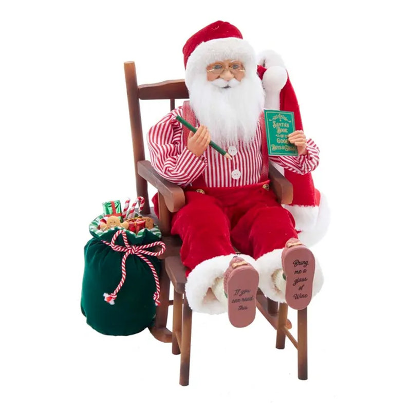 Kurt Adler 16-Inch Kringle Klaus Sitting in Chair