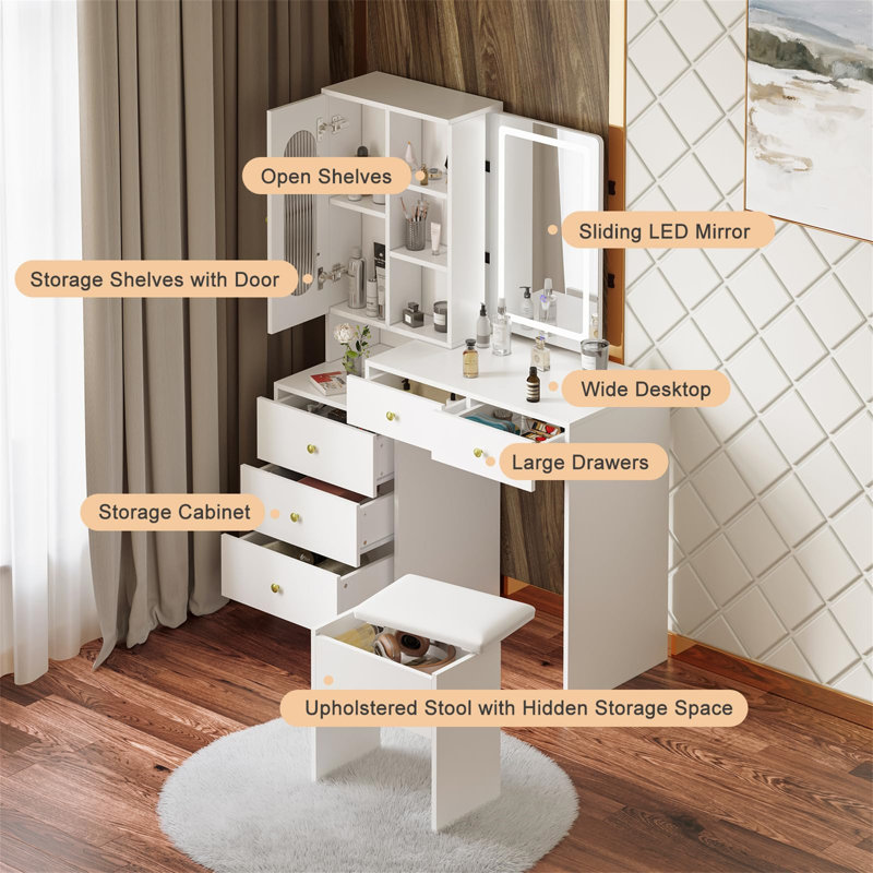 Christlyn Dressing Table with Mirror